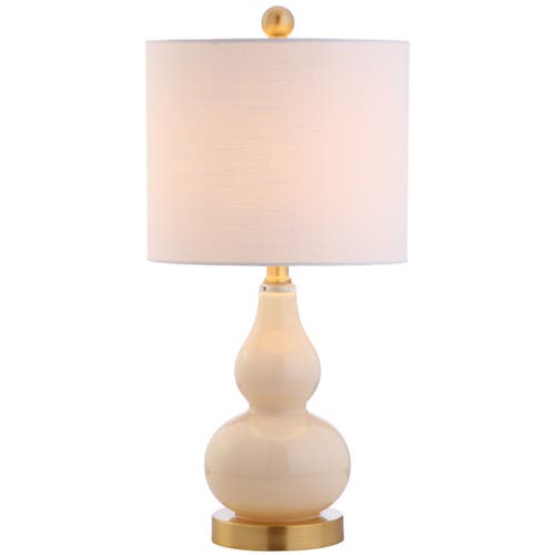 Jonathan Y Anya Mini Glass Table Lamp In Ivory