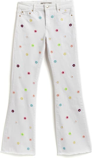 Kids' Floral Embroidered Straight Leg Jeans
