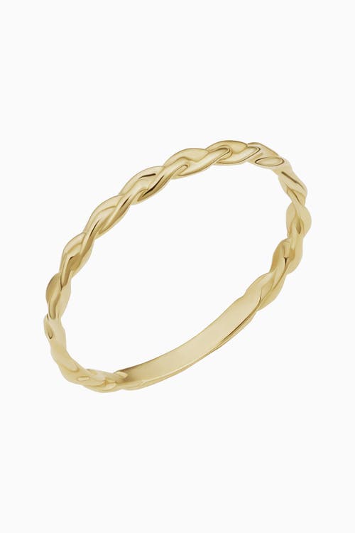 Oradina 14k Yellow Solid Gold Caesar Stack Ring In Yellow Gold