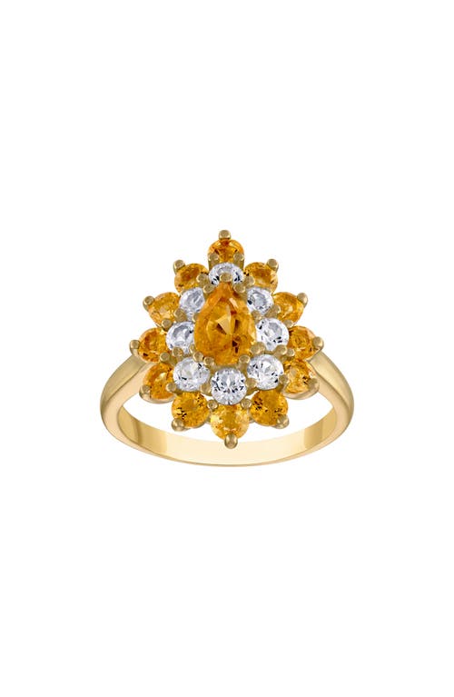 Shop Fzn Citrine & Created White Sapphire Double Halo Ring