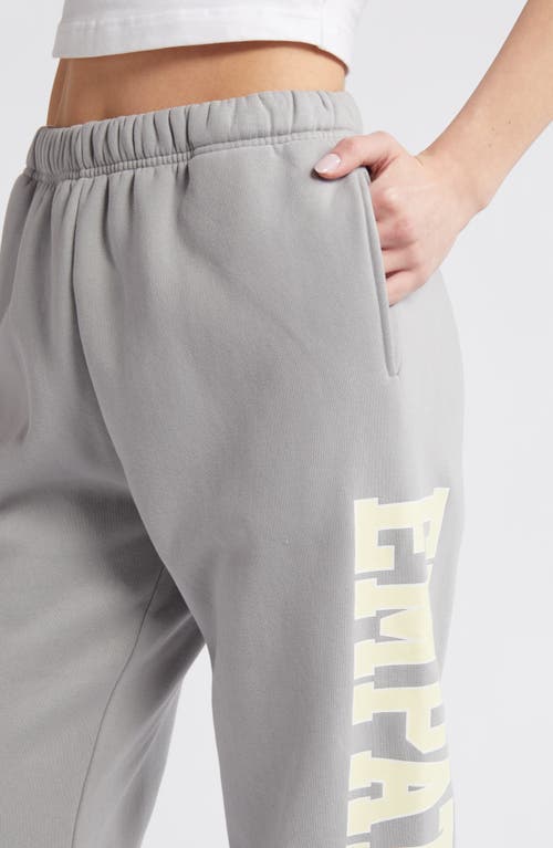 Shop The Mayfair Group Ways To Show Empathy Fleece Joggers In Slate Grey/yellow