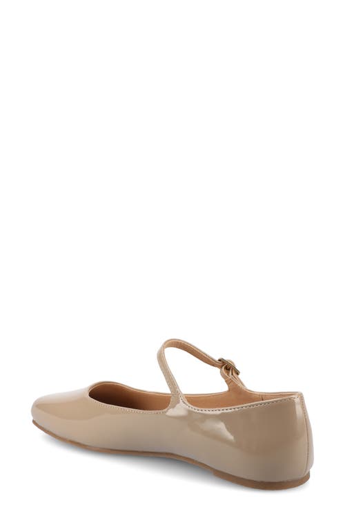 Journee Collection Carrie Mary Jane Flat In Patent/taupe