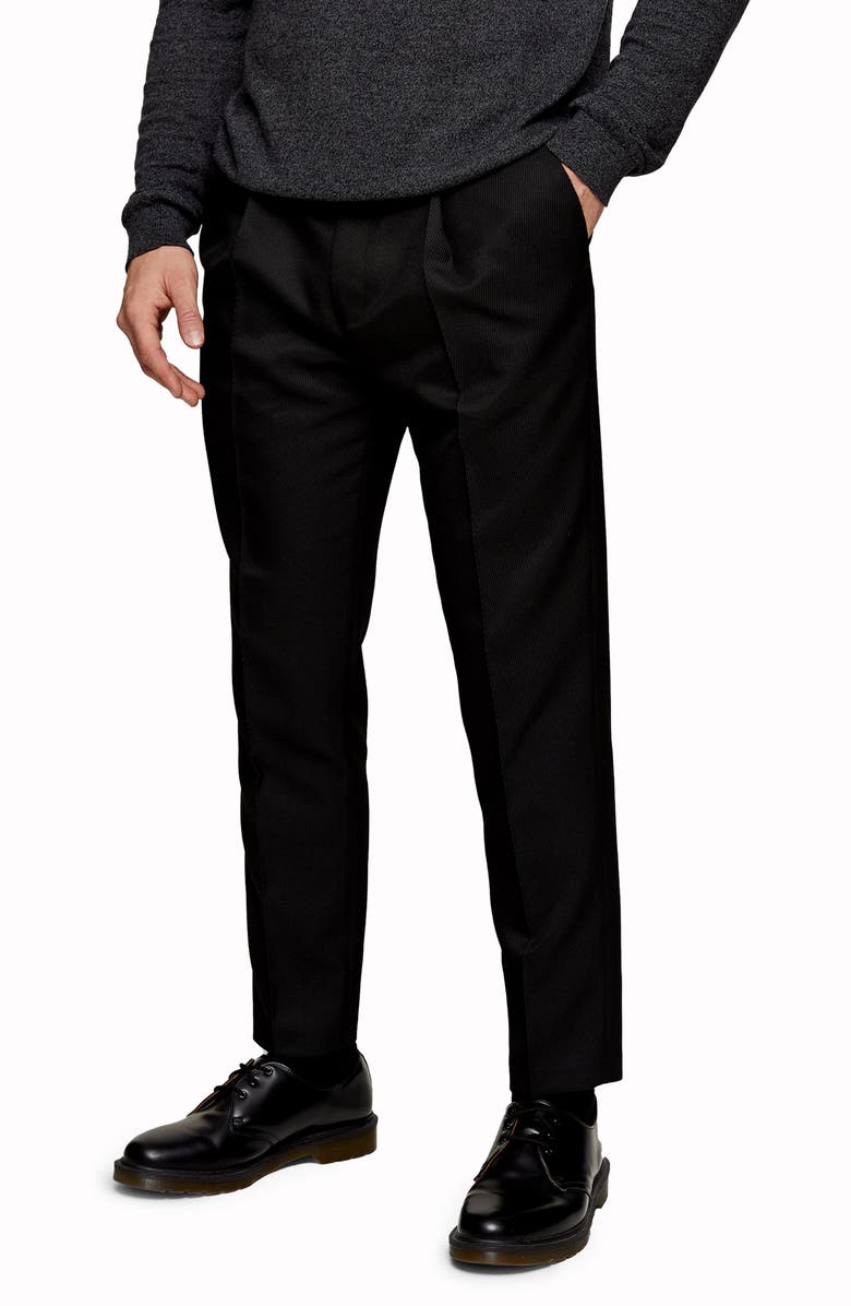 TOPMAN Tapered Fit Jeans, Main, color, BLACK