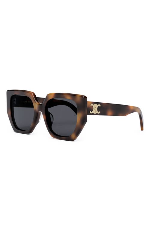 Celine Triomphe 55mm Butterfly Sunglasses In Blonde Havana/smoke