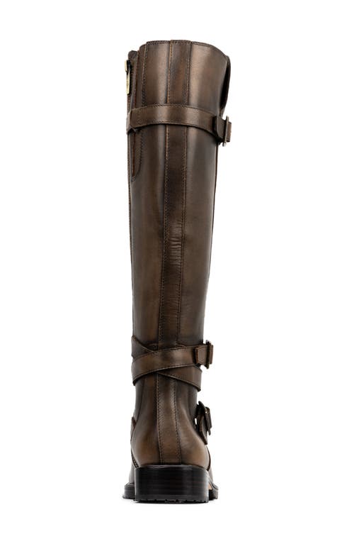 Shop Donald Pliner Carlota Knee High Moto Boot In Dark Brown