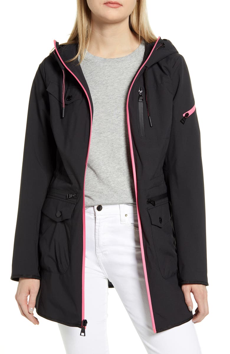 Karl Lagerfeld Paris Hooded Tech Parka, Main, color, 