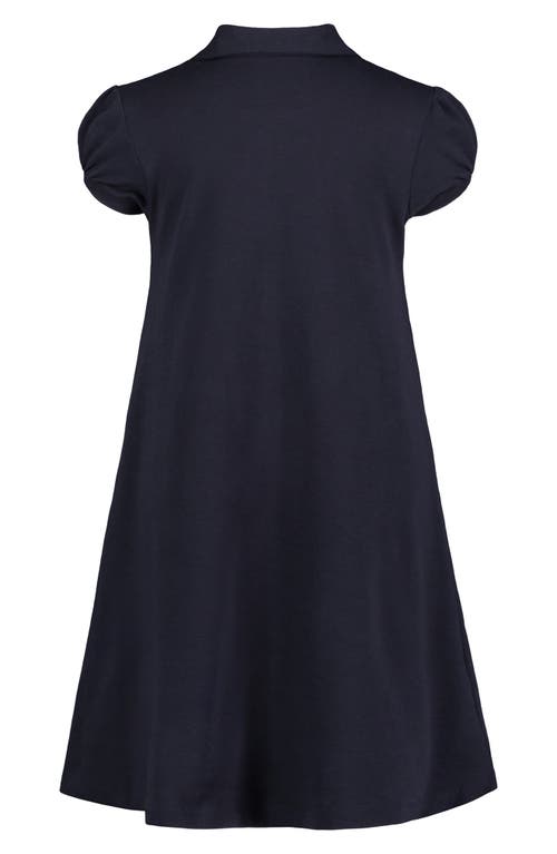 Nautica Big Girls Plus Size Drawstring Short Sleeve Performance Dress In Navy