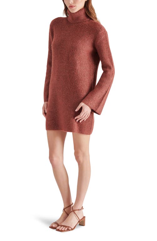 Shop Steve Madden Abbie Long Sleeve Sweater Minidress In Baked Apple