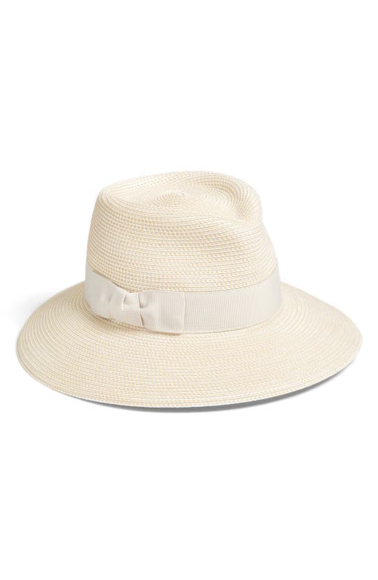 Eric Javits 'phoenix' Packable Fedora Sun Hat In Cream
