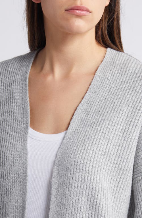 Shop Treasure & Bond Rib Bishop Sleeve Cardigan In Grey Heather