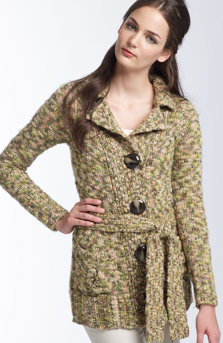 LEIFSDOTTIR Belted Mélange Sweater Coat, Main, color, 200