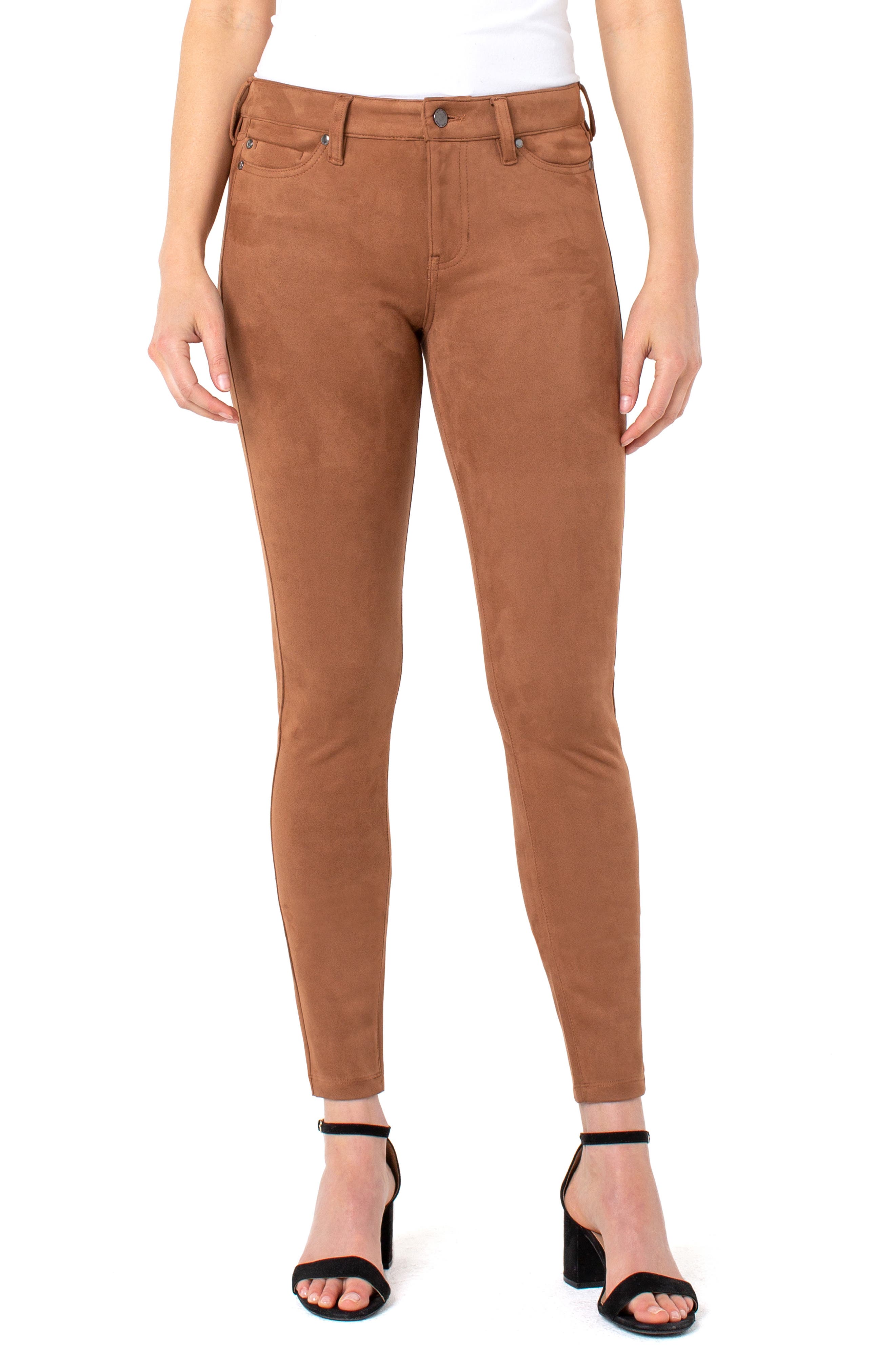 Abby Microsuede Ankle Skinny Pants 