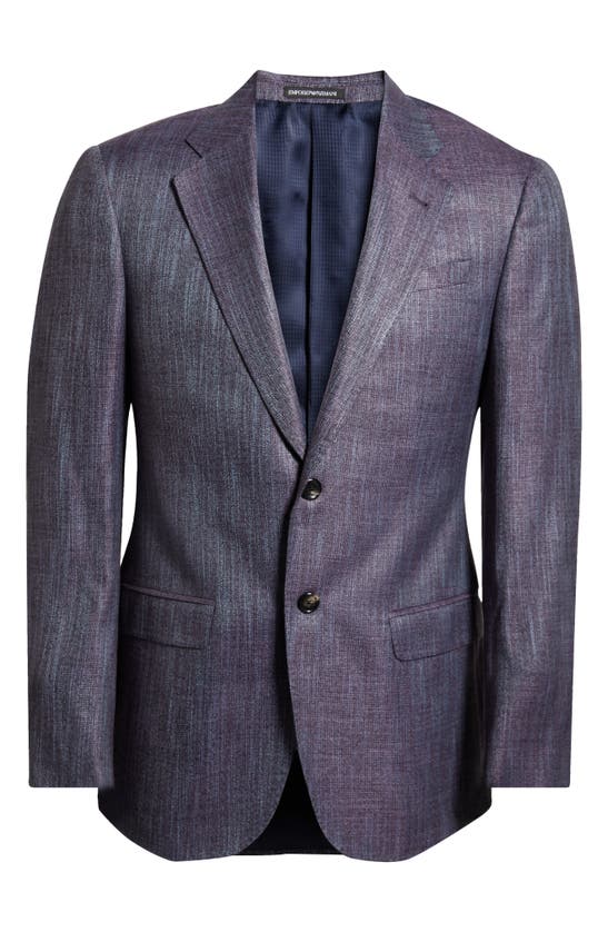 Shop Emporio Armani G-line Textured Sport Coat In Solid Medium Purple