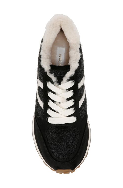 Shop Veronica Beard Valentina Genuine Shearling Lined Sneaker In Black