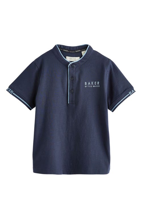 Baker by Ted Kids' Tipped Cotton Henley Blue at Nordstrom,