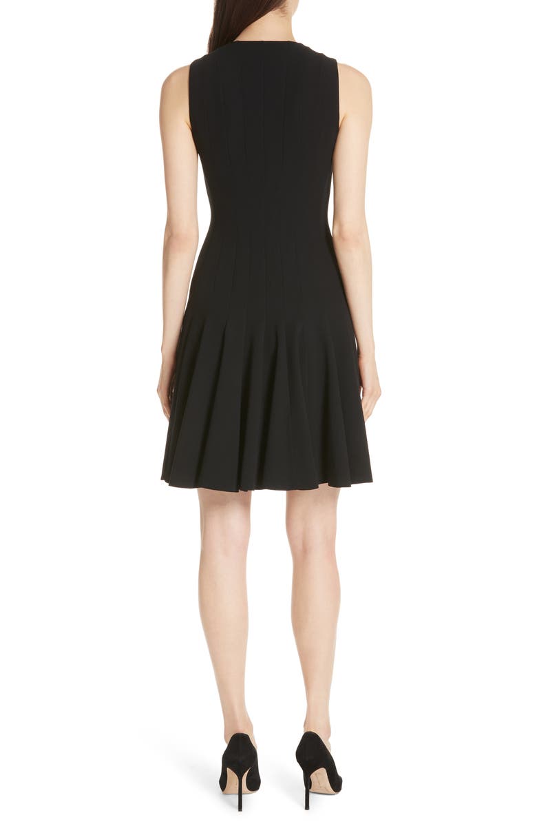 Akris Sleeveless Godet Pleat Dress, Alternate, color, Black