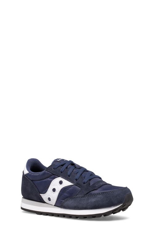 Saucony Jazz Hook & Loop Sneaker in Navy/White at Nordstrom, Size 3 M