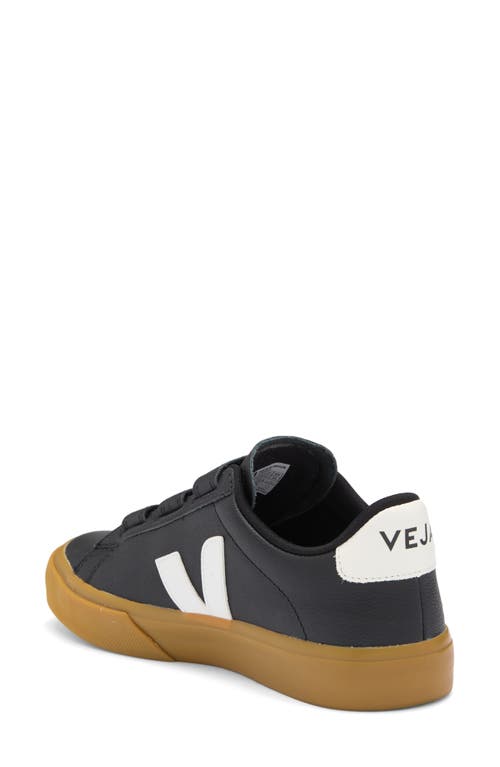 Veja Recife Logo Leather Sneaker In Black White