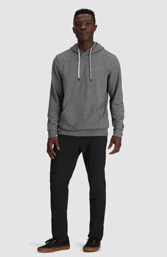 Shop Outdoor Research Essential Fleece Hoodie In Grey Heather