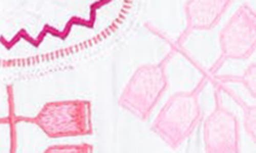 Apny Embroidered Peasant Top In White Multi