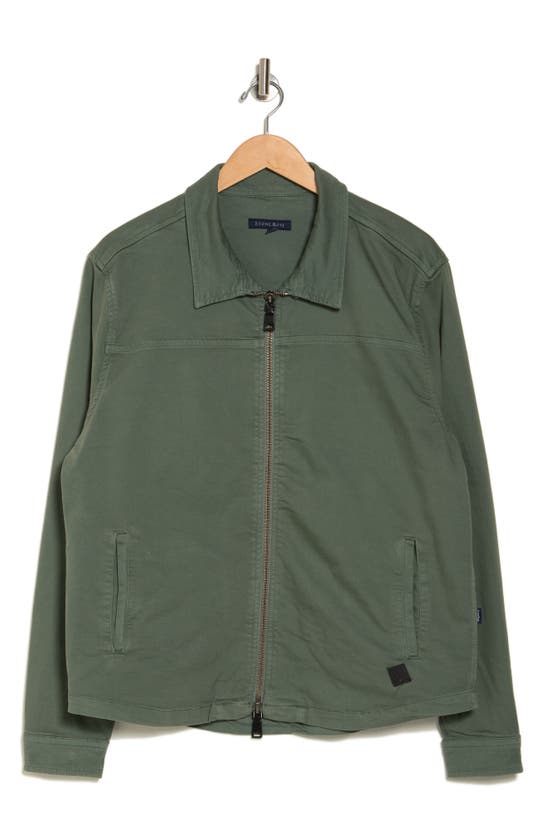 Stone Rose Stretch Twill Zip Jacket In Olive