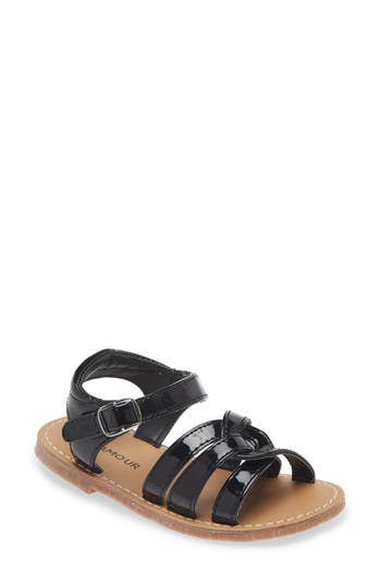L'amour Kids' Water Sandal In Patent Black