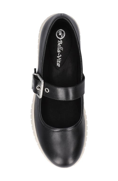 Shop Bella Vita Astro Mary Jane Flat In Black Leather