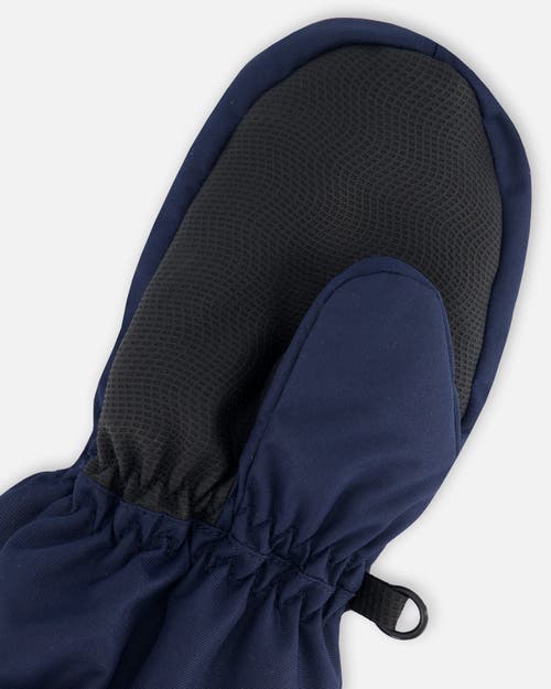 Deux Par Deux Kids Unisex Solid Mittens Navy In Dress Blue