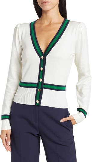 Alexia Admor Contrast Trim Long Sleeve Cardigan | Nordstromrack