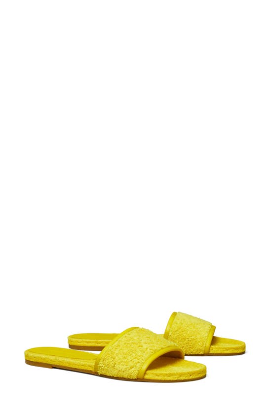Tory Burch T Monogram Espadrille Slide In Citrus