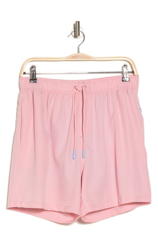 Vintage Summer Performance Stretch Swim Shorts In Light Pink