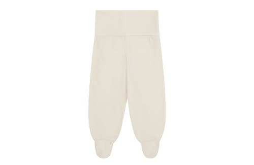 Vild House Of Little Organic Cotton Leggings With Feet In Ecru-no Dye