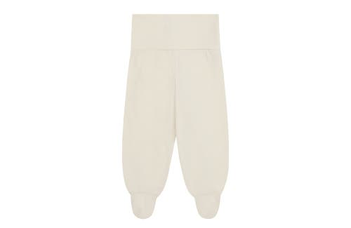 Shop Vild House Of Little Organic Cotton Leggings With Feet In Ecru-no Dye