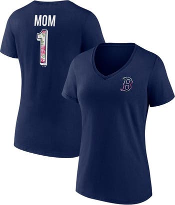 PROFILE Women's Navy Boston Red Sox Mother's Day Plus Size Best Mom Ever  V-Neck T-Shirt