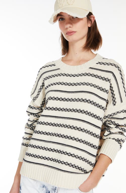 Shop Max Mara Foster Stripe Crewneck Sweater In Navy