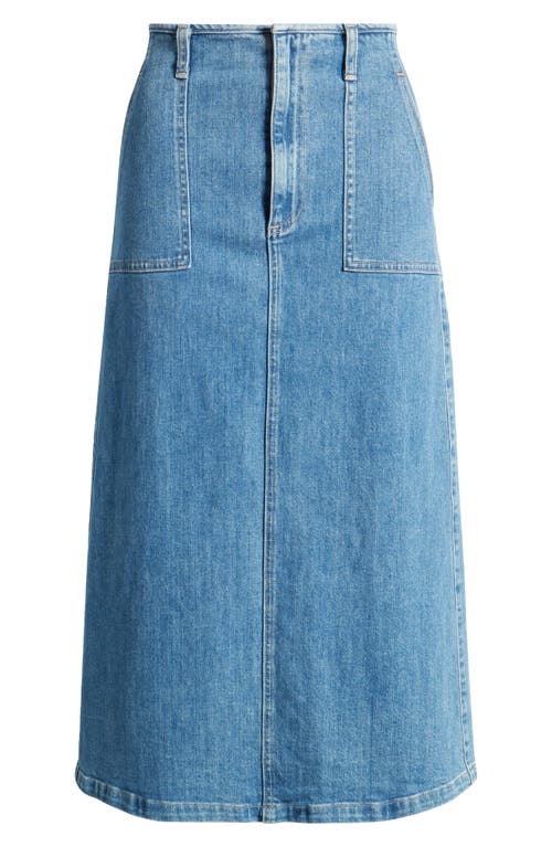 Shop Le Jean Jocelyn Denim Midi Skirt In Desert