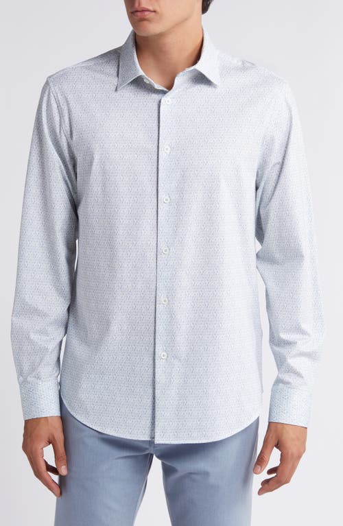 Shop Bugatchi James Ooohcotton® Microprint Button-up Shirt In Air Blue