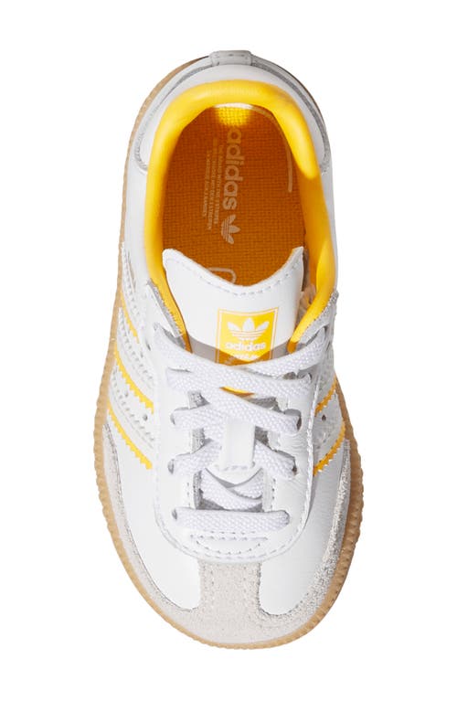 Shop Adidas Originals Adidas Kids' Samba Sneaker In Crystal White/white/yellow