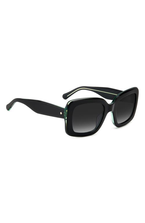 Kate Spade Bellamys 52mm Gradient Rectangular Sunglasses In Black/grey Shaded