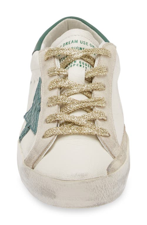 Golden Goose Super-star Sneaker In White/dark Green