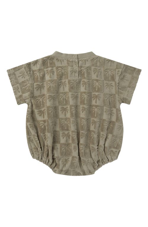 Rylee + Cru Palm Tree Textured Terry Bubble Romper Palm-Check at Nordstrom,