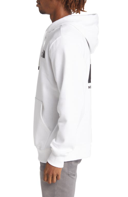 Shop The North Face Never Stop Exploring Box Logo Graphic Hoodie In Tnf White/tnf Black