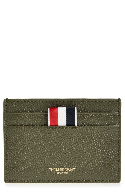 Thom Browne Calfskin Classic Card Case In Dark Green