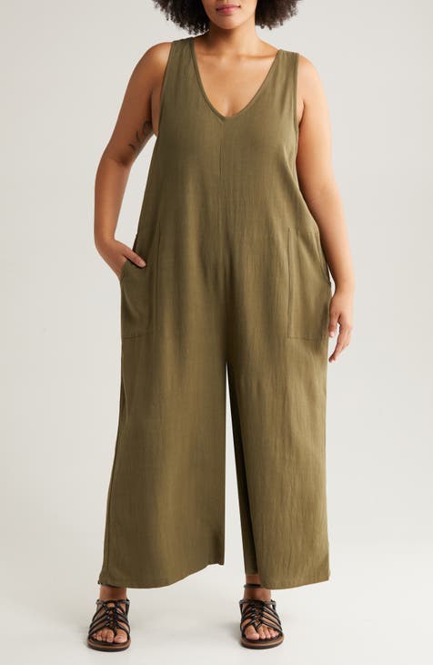 Old Navy - Sleeveless Double-Strap Ankle-Length Jumpsuit for Women green