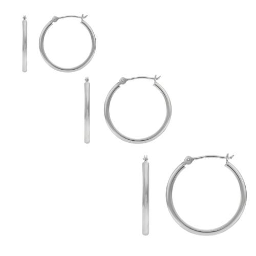Donatello Gian 3 Pack Sterling Silver Hoop Earrings In Silver