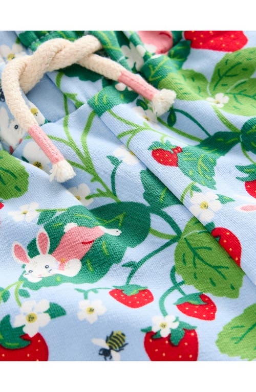 Shop Mini Boden Kids' Strawberry Print Sweat Shorts In Strawberry Field