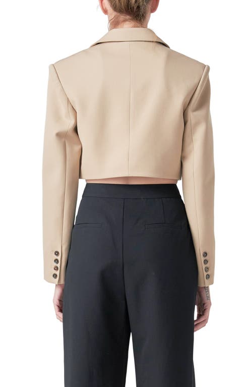 Grey Lab Crop Blazer In Beige