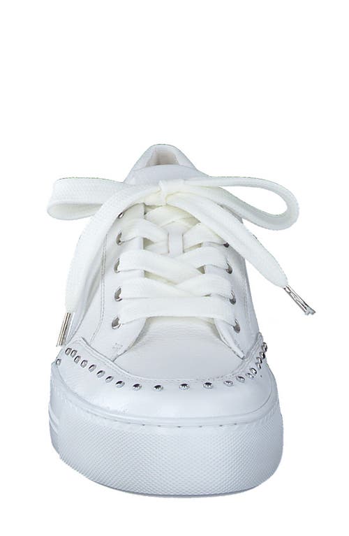 Paul Green Waverly Platform Sneaker In White Leather