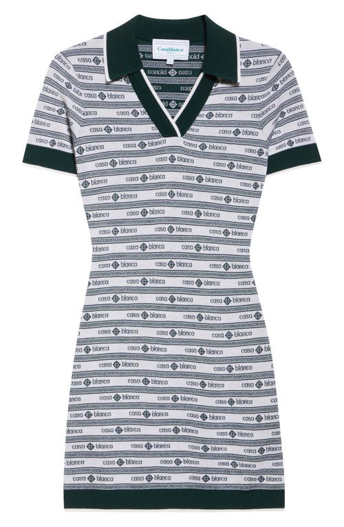 CASABLANCA CASABLANCA EVERGREEN LOGO MERINO WOOL POLO DRESS