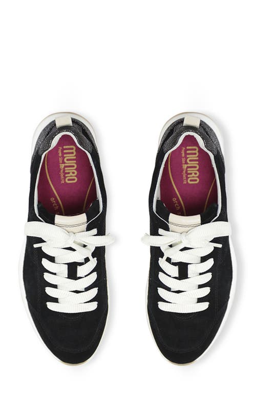 Shop Munro Monique Suede Sneaker In Black/gunmetal Suede Combo